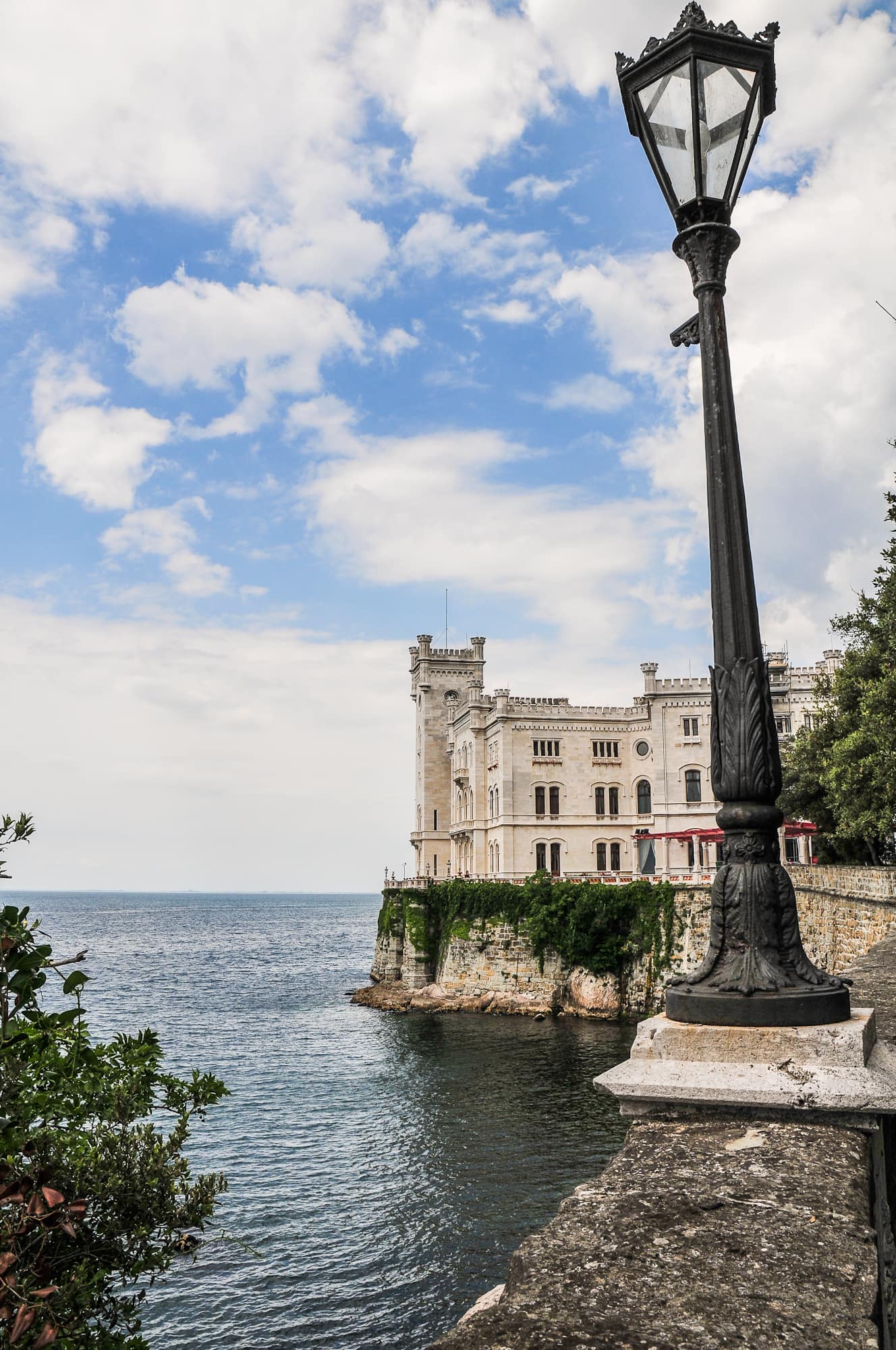 Miramare Castle above the Adriatic coast